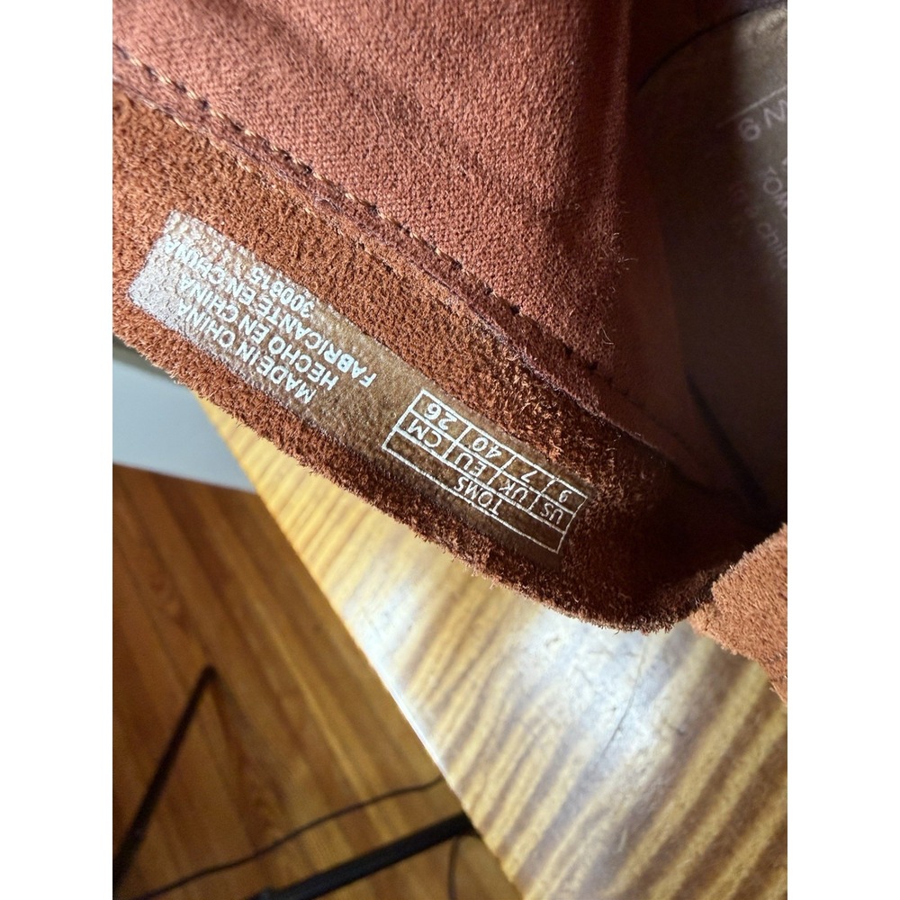 TOMS COGNAC SUEDE FRINGE LUNATA‎ BOOTIES ANKLE BOOTS SIZE US 8 MSRP $125 - Picture 6 of 6
